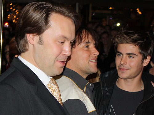 Christian McKay, Richard Linklater, and Zac Efron at the Me and Orson Welles Red Carpet