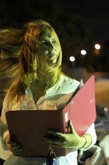 Carlyn Hudson on set for Slacker 2011