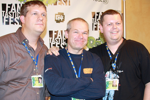 Uwe Boll with Bryan Udovich and Jason Whyte 