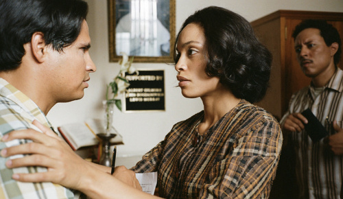 Michael Pena and Rosario Dawson in Cesar Chavez