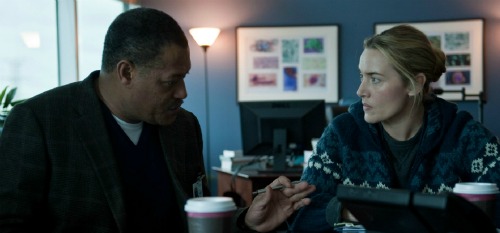 Laurence Fishburne and Kate Winslet in Contagion