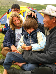 Rupert Isaacson, Rowan and Ghoste in Mongolia by Justin Hennard 