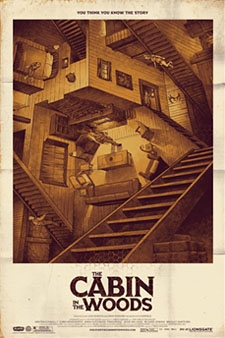 Cabin in the Woods poster from Mondo Tees