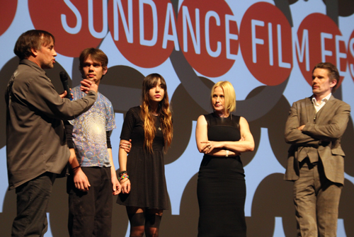 Richard Linklater with Boyhood Cast at Sundance premiere by Debbie Cerda