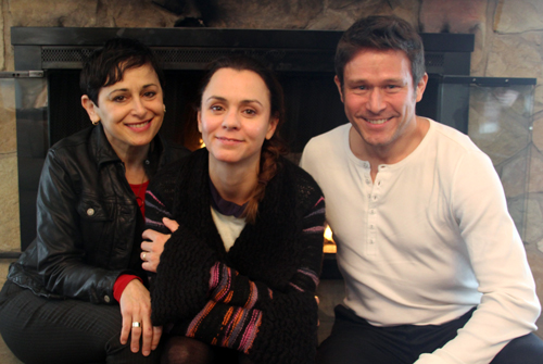 Kinderwald Writer/Director Lise Raven with stars Emily Behr and Frank Brückner 