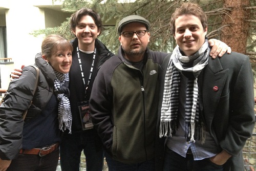 Kat Candler, Slamdance Programmer and Doc Juror Aaron Marshall, Kelly Williams, and AFF Programmer Steven Janisse at Sundance