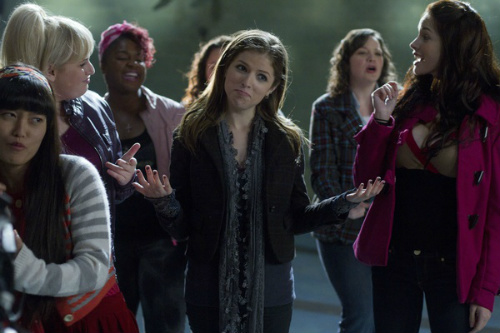 L to R: Hana Mae Lee, Rebel Wilson, Ester Dean, Anna Kendrick and Alexis Knapp in Pitch Perfect