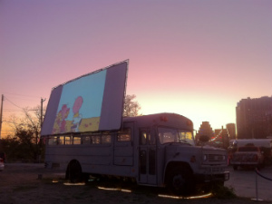 Blue Starlite Mini Urban Drive-In screen