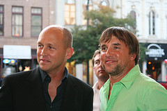 Mike Judge with Richard Linklater by J. Kernion