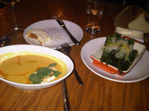 Parkside Sweet Potato Soup with Asparagus Side