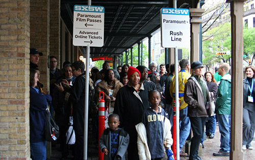 SXSW Film lines at the Paramount