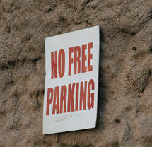 Downtown parking sign