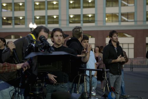 Brandon Freeman on the set of 'Skateland'