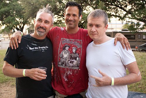 Tim Schwartz, Sam Calagione, and Tim League at OCFF Rolling Roadshow