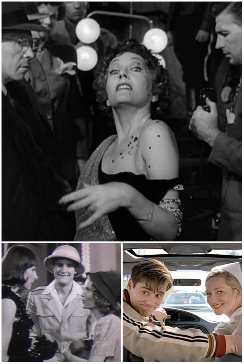 Stills from Sunset Boulevard, Purple Rose of Cairo & The Truman Show